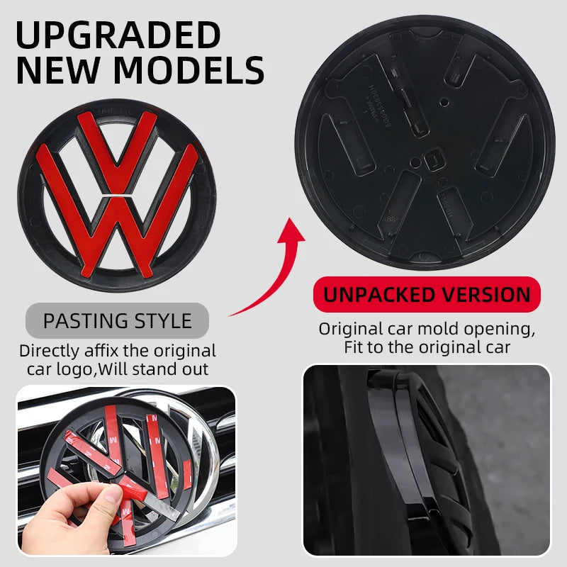 2Pcs Chrome Car Front Radiator Grille Replacement Emblem & Rear Trunk Lid Badge Auto Emblem For Volkswagen VW Golf 7 2014-2017
