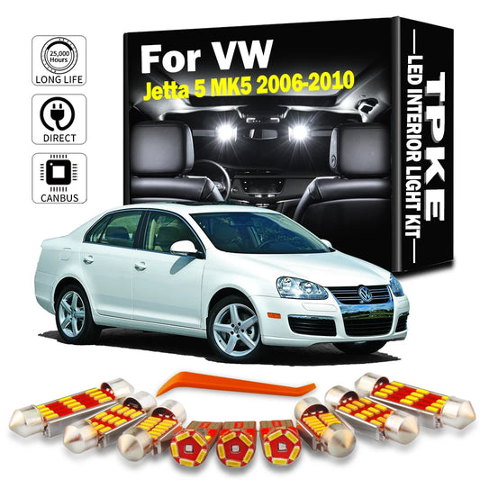TPKE 12Pcs LED Interior Map Dome Reading Sunvisor Light Kit For VW  Jetta 5 MK5 2006 2007 2008 2009 2010 Car Bubls Accessories