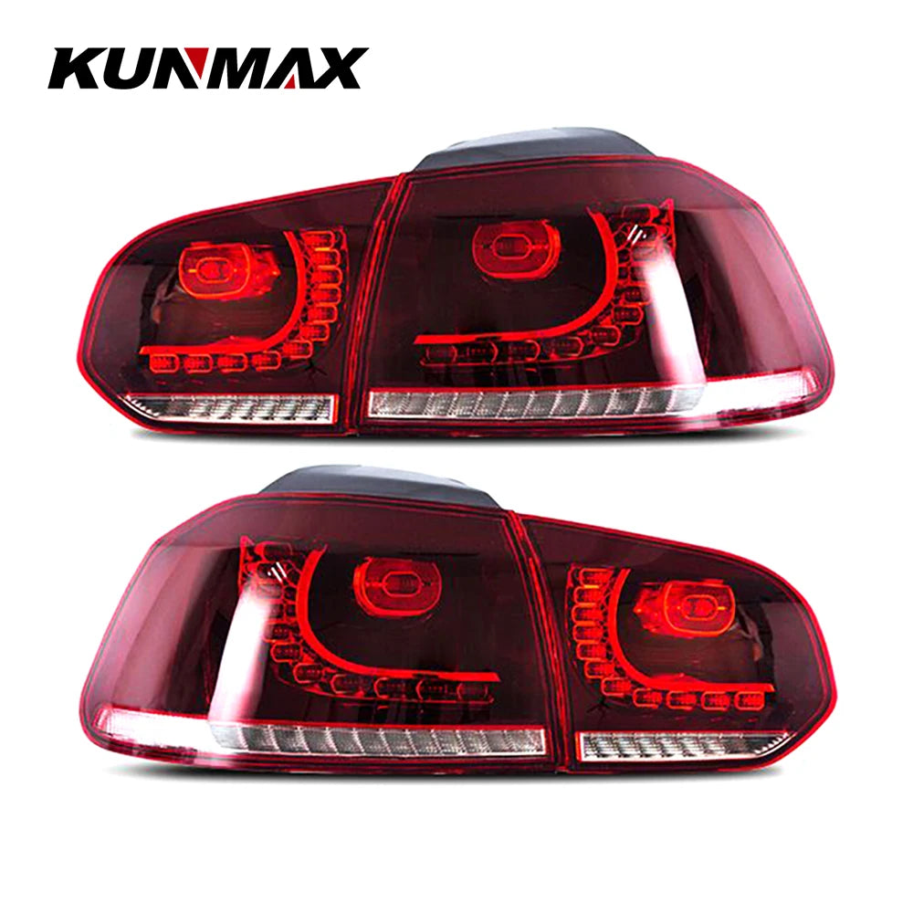 Pair Of Car Tail Light Assembly For VW golf6 mk6 R20 2008-2013 Flowing Water Flicker Turning Signal Light golf 6 taillight